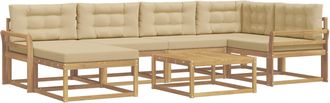 vidaXL Conjunto De Sof&aacute;s De Exterior 7 Uds. Y Beige Vidaxl