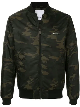 Ports V Bomberjack met camouflageprint - Groen
