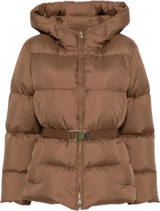 Max Mara MST Lana Donsjack - Dames - Jassen - Bruin - Maat: S Leer