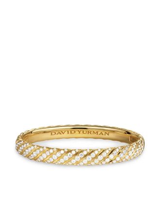 David Yurman 18kt yellow gold Sculpted Cable diamond bangle (8mm)