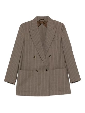 Max Mara MXMACCIAIO pinstripe double-breasted blazer - Brown
