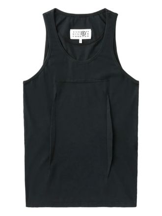 Maison Margiela asymmetrical-panel tank top - women - Cotton - S - Black