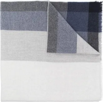 Brunello Cucinelli Check-print Frayed-edge Scarf