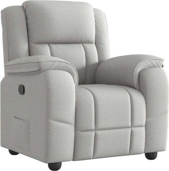 vidaXL Poltrona Reclinabile in Tessuto Grigio Nuvola - Vidaxl