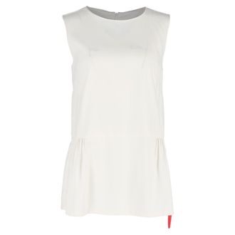 Marni Sleeveless Peplum Top in White Silk