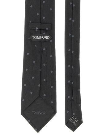 Tom Ford Polka Dot Silk Necktie - Black