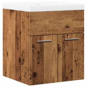 Berkfield Home 2 Piece Bathroom Furniture Set Old Wood Engineered Wood in Brown
