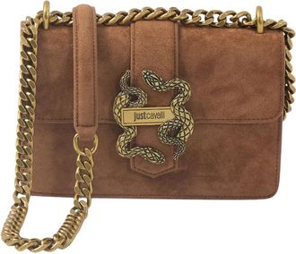 Just Cavalli Iconische Slangen Clutch - Dames - Schoudertassen - Bruin - ONE Size - Polyester - Tassen