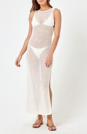 L*Space Villa Nova Open Stitch Cotton Cover-Up Tank Dress in Cream at Nordstrom Rack, Size X-Large