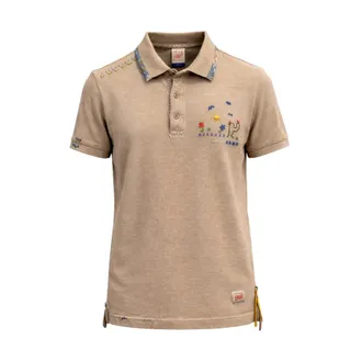 Bob Bob, Polo Shirts, male, Brown, Size: 2XL Polo beige yuta de algod&oacute;n lavado