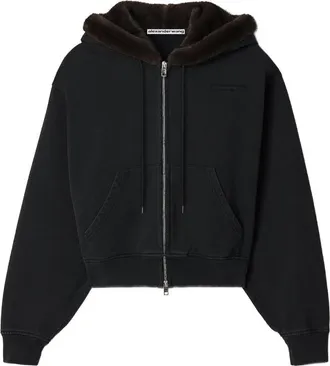 Alexander Wang Zip-up Hoodie W/ Faux Fur Hood