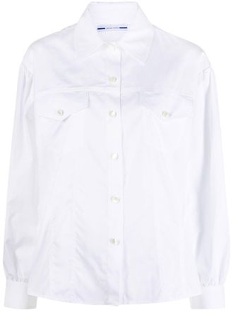Jacob Cohen plain long-sleeve shirt - women - Cotton/Viscose/Polyester - 42 - White
