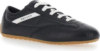 Alexander McQueen Mens Low-Top Leather Sneakers Black Trainers