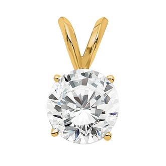 Diamond2Deal 14k Yellow Gold Round Lab Grown Diamond Solitaire Pendant (1ct, VS, G-H)