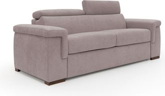 Divani.Store Giunone Sof&aacute; Cama Convertible Con Colch&oacute;n De 18 Cm Y Reposacabezas Reclinables En Tejido Impermeable 220 Cm (mat. 140x197 Cm) Rosa