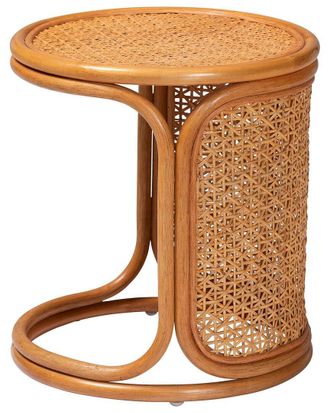 Baxton Studio Eldon Bohemian Rattan End Table