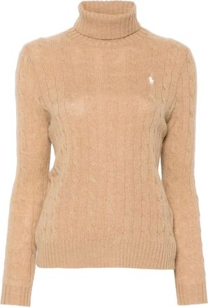 Polo Ralph Lauren Polo Pony-embroidered sweater - women - Cashmere/Wool - M - Brown