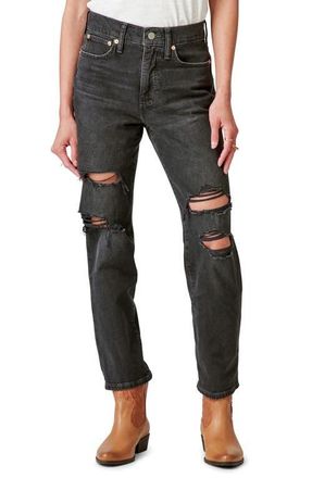 Lucky Brand Zoe Distressed Straight Leg Jeans in Rainstorm Dest at Nordstrom, Size 29 X 29