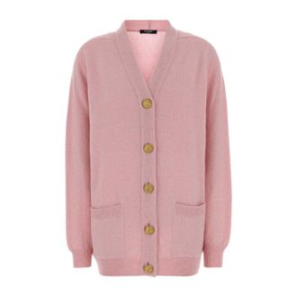 Balmain Cashmere and Wool Cardigan - female - Balmain - Cardigans - Pink - 2XS - Knitwear