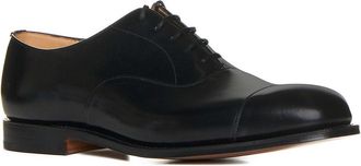 Churchs Mens Oxford Shoes Consul Black Leather Calfskin Lace-Up Flat