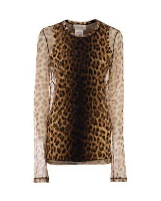 Sportmax Long-Sleeve Sheer Mesh Top