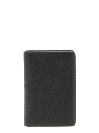 Maison Margiela Leather with Signature Stitching Card Case - Black