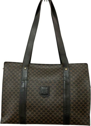 Celine Black Brown Pvc Leather Tote Bag (Pre-Owned)