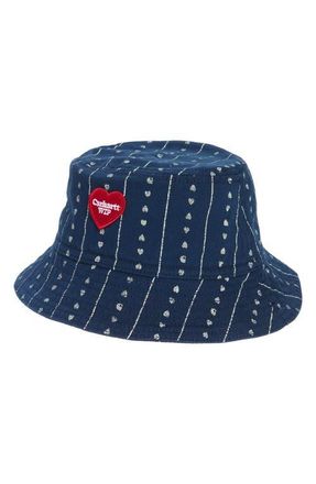Carhartt Work in Progress Drewe Cotton Twill Bucket Hat in Heart Pinstripe at Nordstrom, Size Small