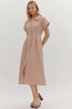 Entro The Marlowe Striped Maxi Dress In Red