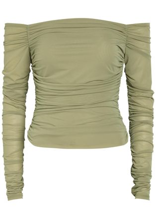 Ronny Kobo Ruby Ruched Tissue Jersey top - Light Green - S (UK8-10 / S)