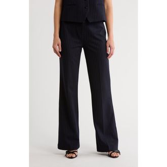 Amanda + Chelsea Aria Pinstripe Trousers in Navy at Nordstrom Rack, Size 2