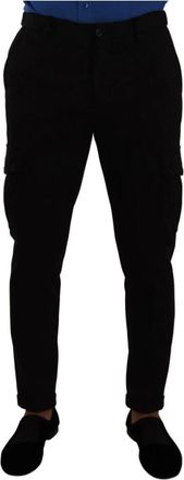Dolce & Gabbana Slim-fit Broeken - Heren - Slim Fit Broeken - Zwart - M - Nylon - Broeken