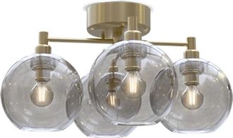 Belid Gloria Globe Plaf&oacute;n Lat&oacute;n, Cristal Ahumado 4x E14