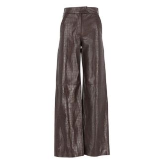 Federica Tosi Leather Trousers - female - Federica Tosi - Leather Trousers - Brown - S - Trousers