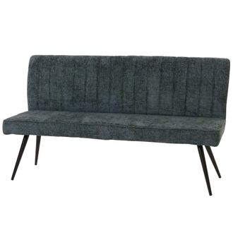 Hhg Hhg - Banco 187, Banco Comedor Banco Tapizado, Respaldo Tela/textil Chenilla Metal 160cm, Azul-verde