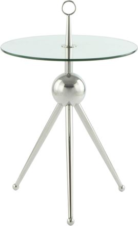 Kayoom Beistelltisch »Ontario 325, Runde Glasplatte aus Sicherheitsglas, 100% Edelstahl« 1 Stk. tlg. Minimalistisch, Gestell in Tripod-Design, mit Tragering