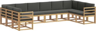 vidaXL Conjunto De Sof&aacute;s De Exterior 10 Uds. Blanco Y Antracita Vidaxl