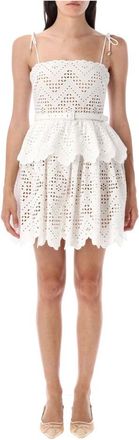 Self Portrait Dames, Jurken, Wit, Maat: 2XS Katoen