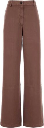 Dries Van Noten Stijlvolle Wide Leg Broek - Dames - Wijde Broeken - Roze - S - Katoen - Broeken