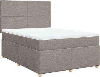 vidaXL Vidaxl - Cama Box Spring Con Colch&oacute;n Tela Gris Taupe 160x200 Cm