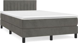 vidaXL Vidaxl - Cama Box Spring Con Colch&oacute;n Terciopelo Gris Oscuro 120x190 Cm
