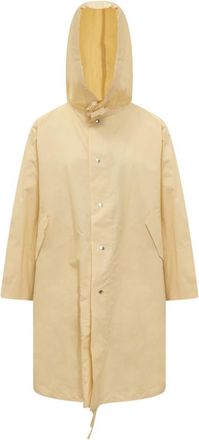 Jil Sander Logo Print Drawstring Coat - Dames - Regenjassen - Geel - S - Katoen - Jassen