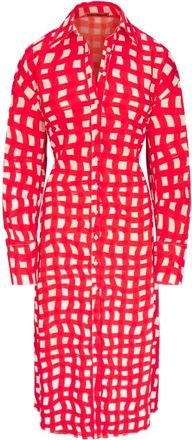 Simon Miller Abito midi a quadretti - Rosso