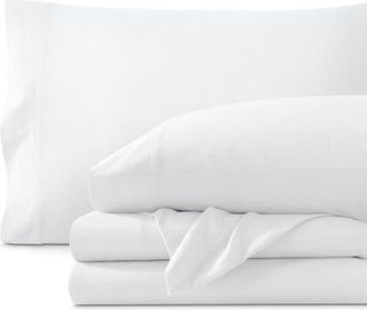 Bare Home Organic Cotton Jersey Sheet Set in White at Nordstrom, Size Twin X-Long