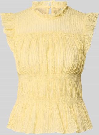 Only Slim Fit Blusentop mit R&uuml;schenkragen Modell SHAILA in Hellgelb, Gr&ouml;&szlig;e XL