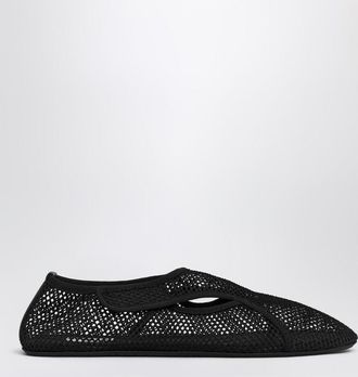 Alaia Slipper in black mesh