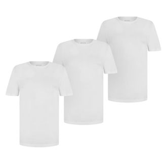 HUGO BOSS Heren-T-shirt met geborduurd logo en ronde hals (set van 3) (Wit)