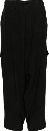 Yohji Yamamoto high-waist linen cargo skirt - women - Cupro/Linen/Flax - 3 - Black