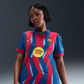 Nike FC Barcelona 2025/26 Stadium Fourth Nike Womens Dri-FIT Soccer Replica Jersey in Blue | FZ1308-432