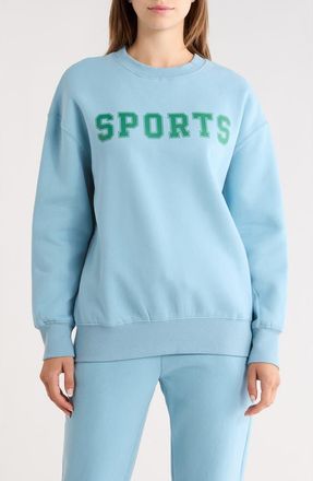 90 Degree by Reflex Varsity Vault Fleece Graphic Sweatshirt in Blue at Nordstrom Rack, Size X-Small